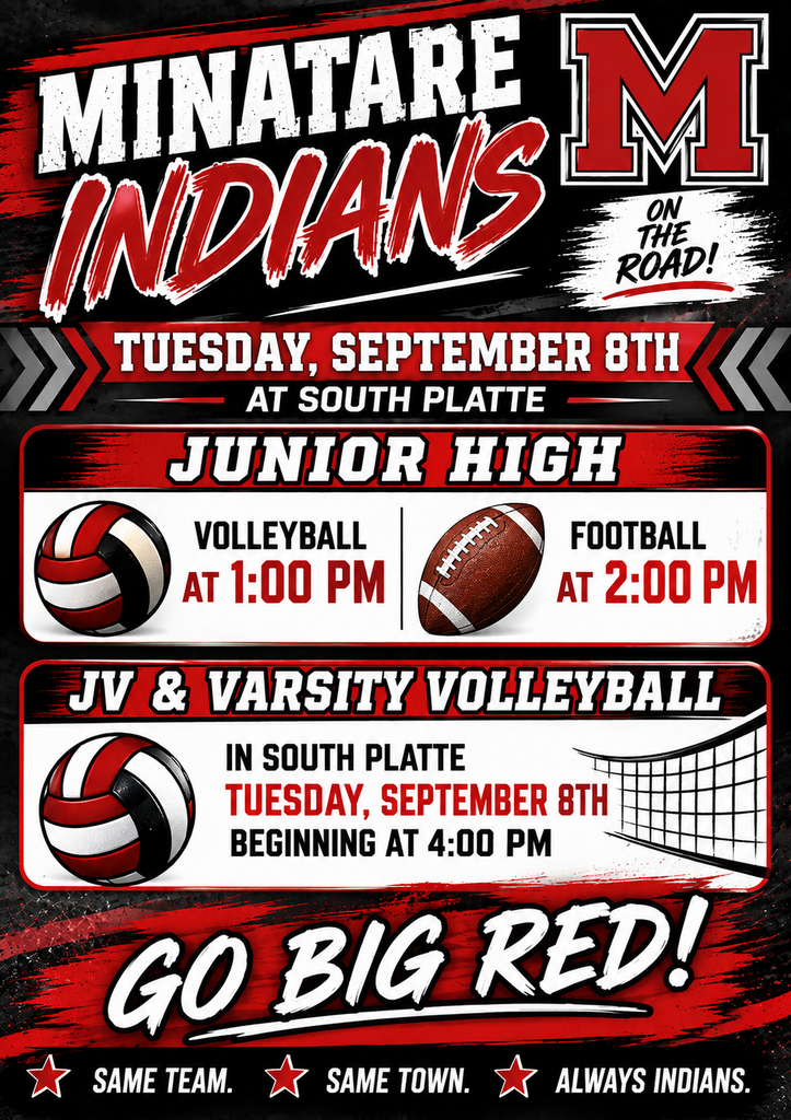 Junior High VB, FB and JV, Varsity VB at South Platte