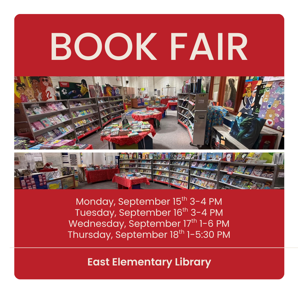 White and Orange Simple Book Fair Instagram Post