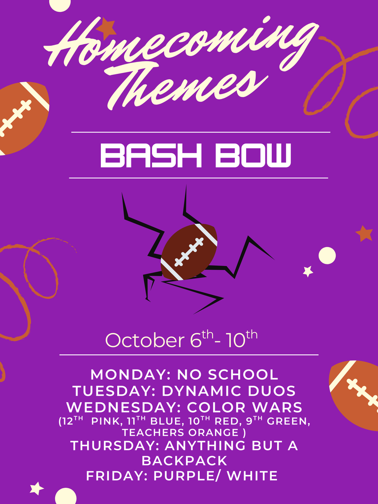 Homecoming Themes October 6-October 10