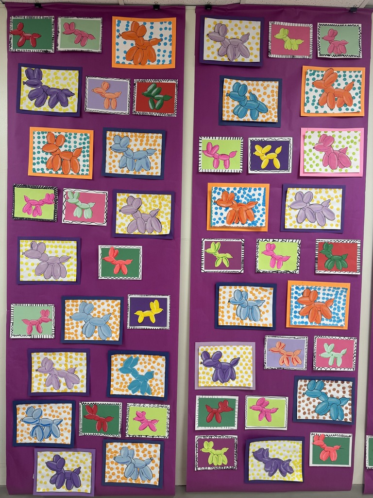 Jeff Koons - inspired artwork - 2nd & 3rd Grade