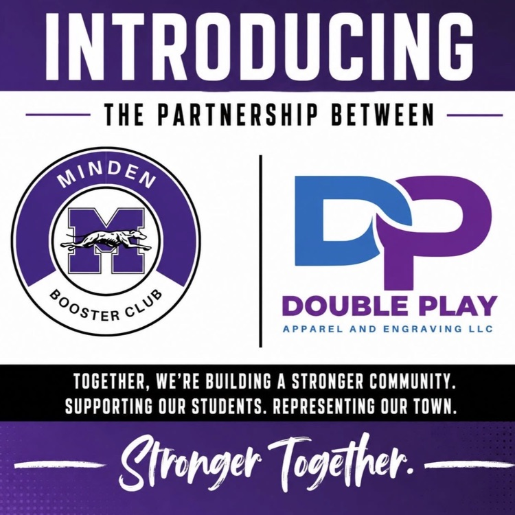 introducing a new partnership. Minden booster club and double play apparel