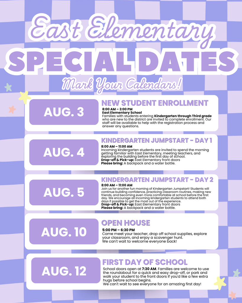 East - special dates 26/27