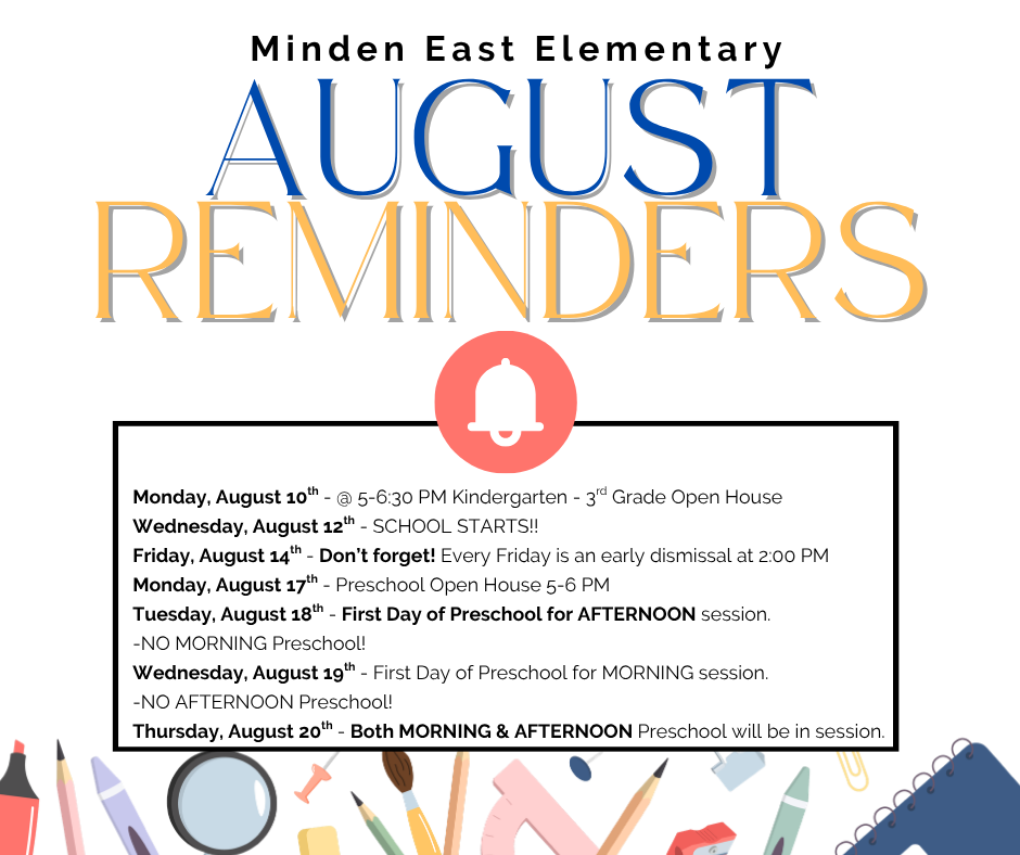 East - August Reminders