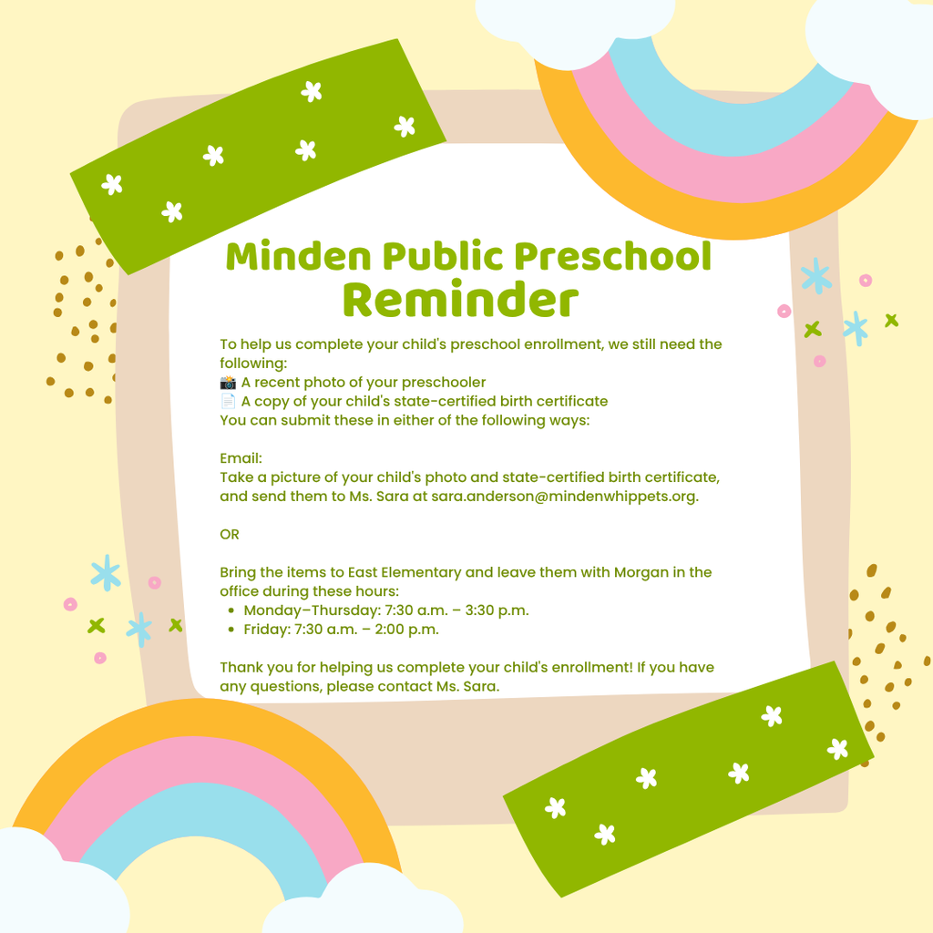 Preschool Enrollment reminder