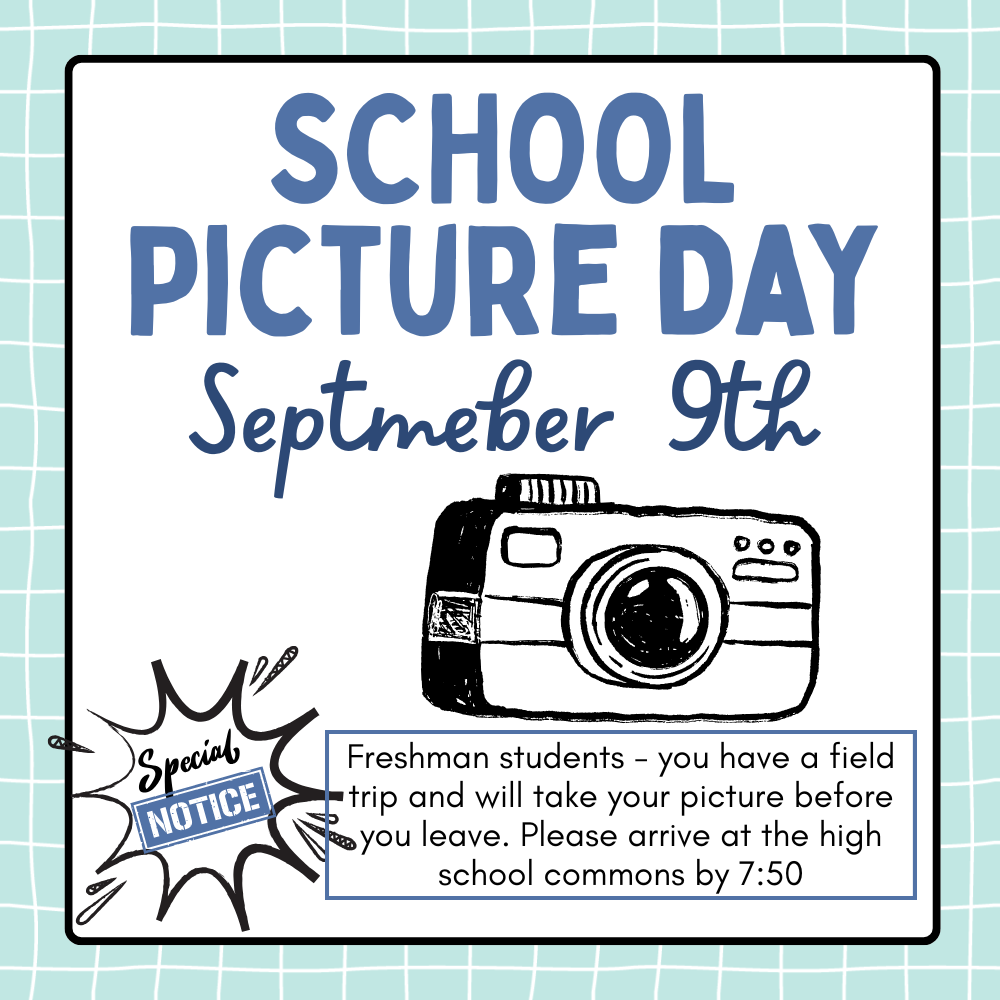School Picture Day Sept. 9th 