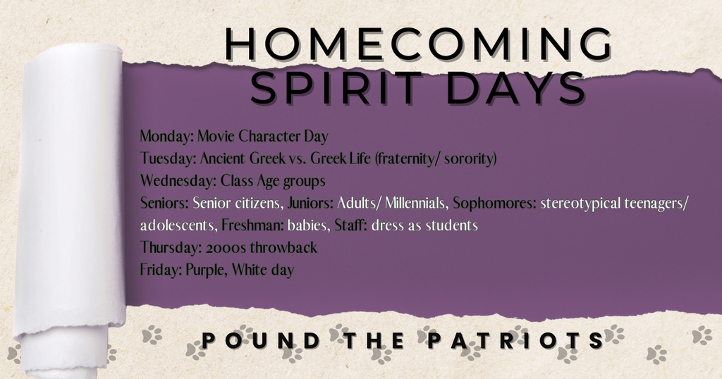Spirit week: dress up themes
