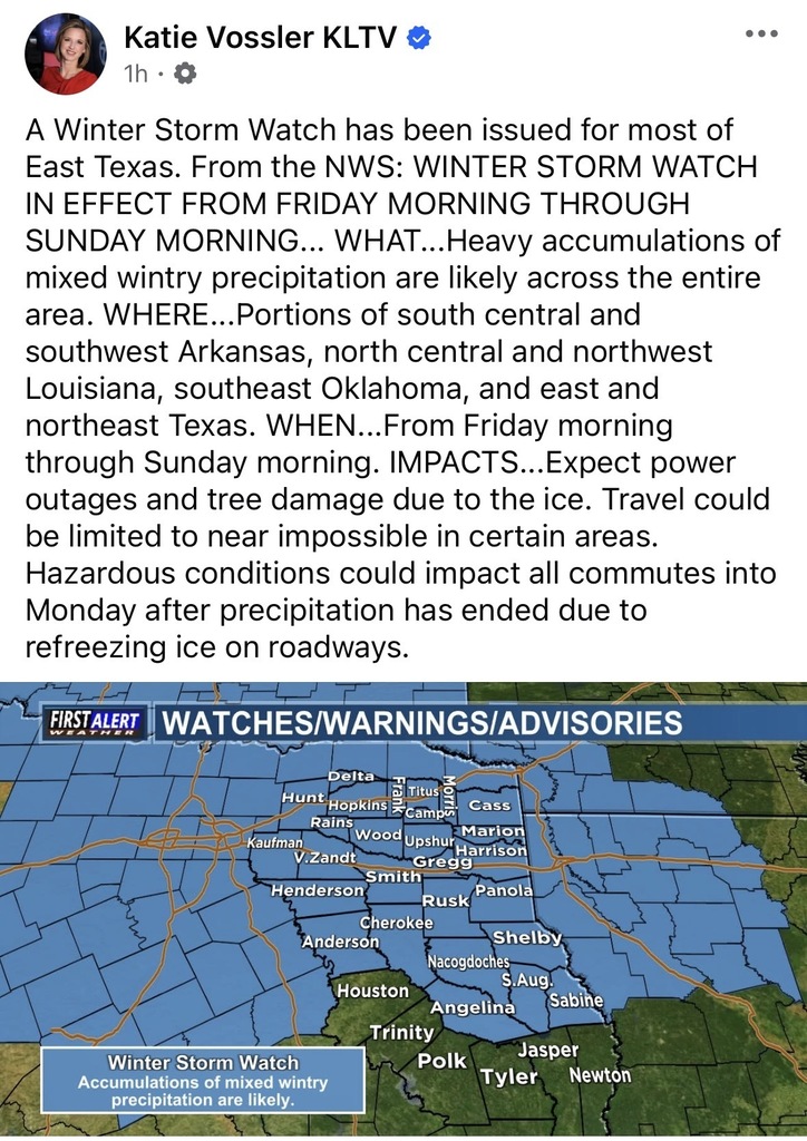 KLTV Winter Weather Update