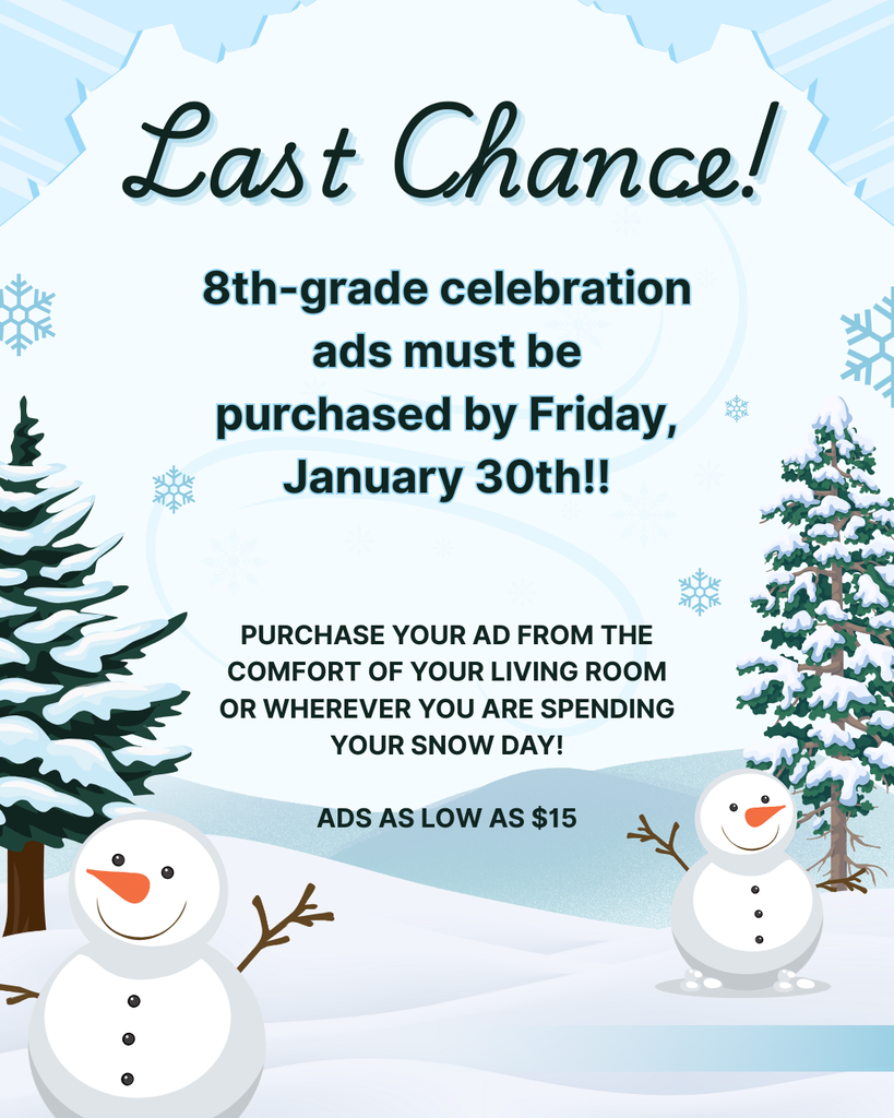 Last Chance for 8th-grade celebration ads!