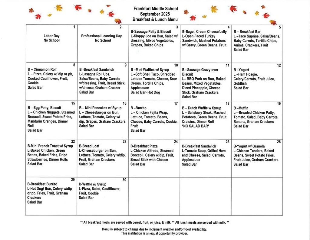 Sept menu