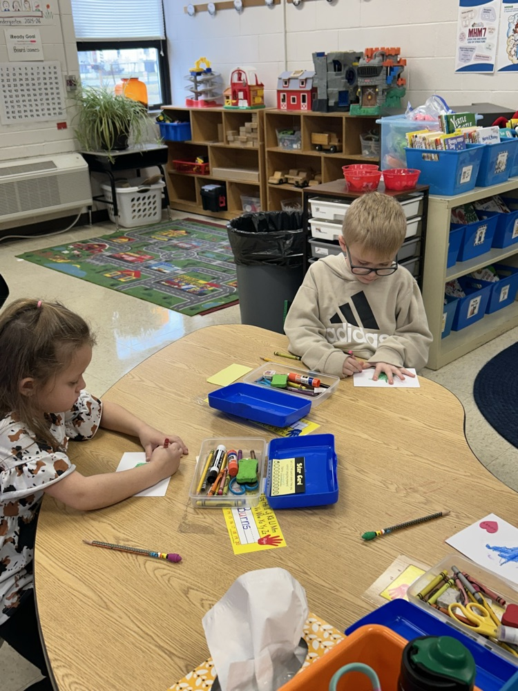Students working on their Hearts Across America Valentines.