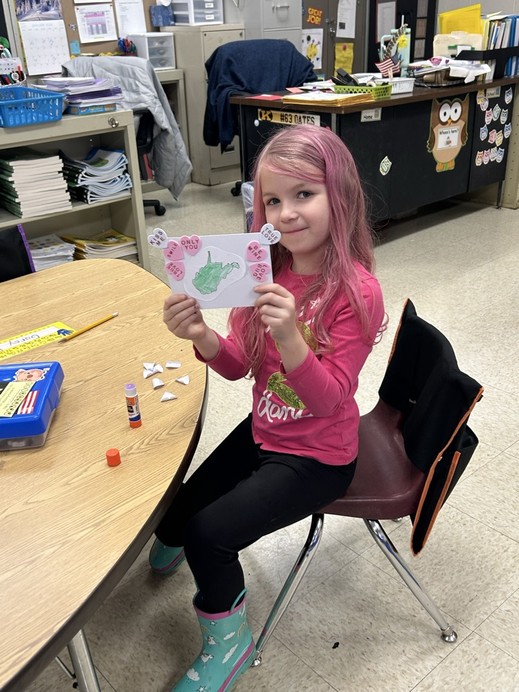 Students working on their Hearts Across America Valentines.