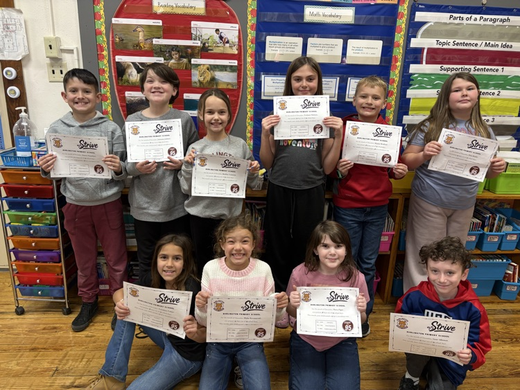 A photo of 3rd graders with 95% and above for December. 