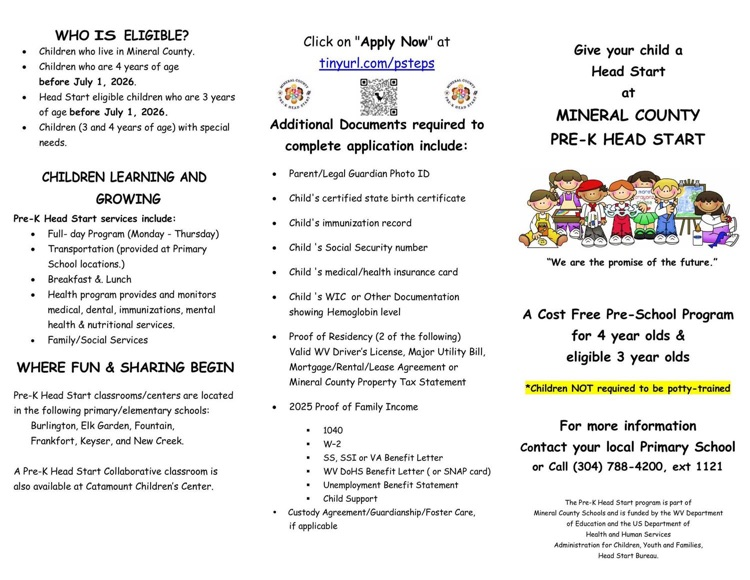 Pre-K Enrollment Pamphlet