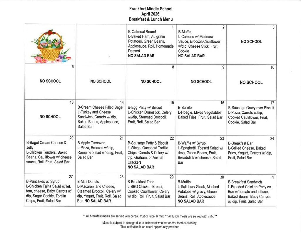April 26 Menu