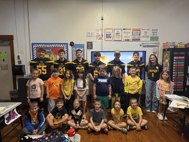 A photo of the 2nd grade  with the KHS student athletes. 