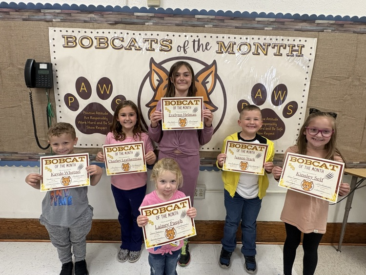 A photo of a group of students who were chosen as the September Bobcats of the Month.