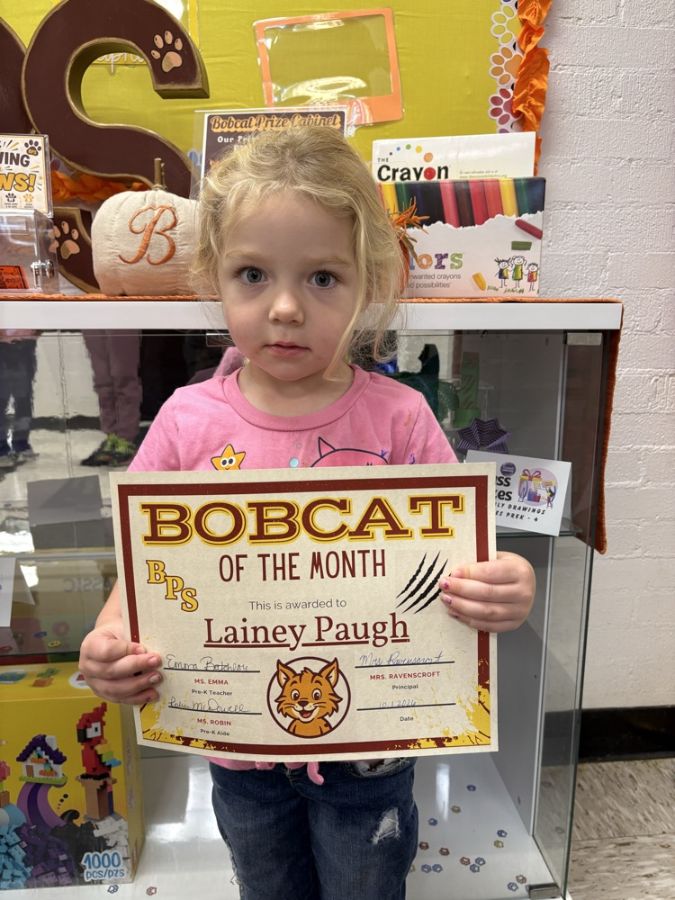 A photo of the Pre-K student chose for Bobcat of the Month. 