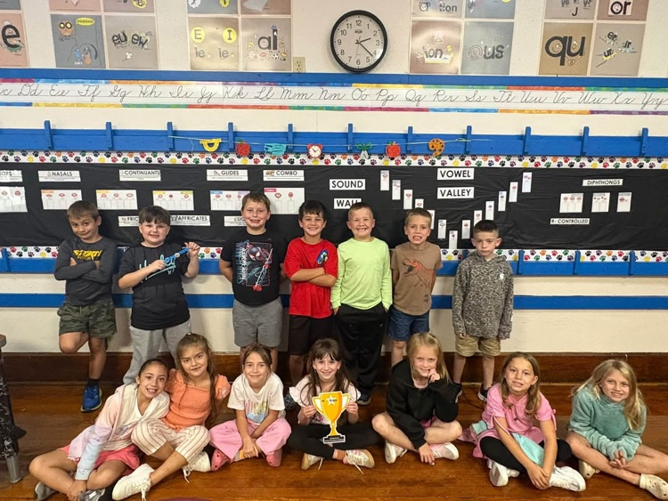Perfect Attendance Challenge Completed! A photo of the 2nd grade class.