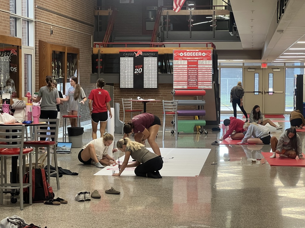 The MHS Cheerleaders decorating the commons today! Getting ready for the start of another great school year!