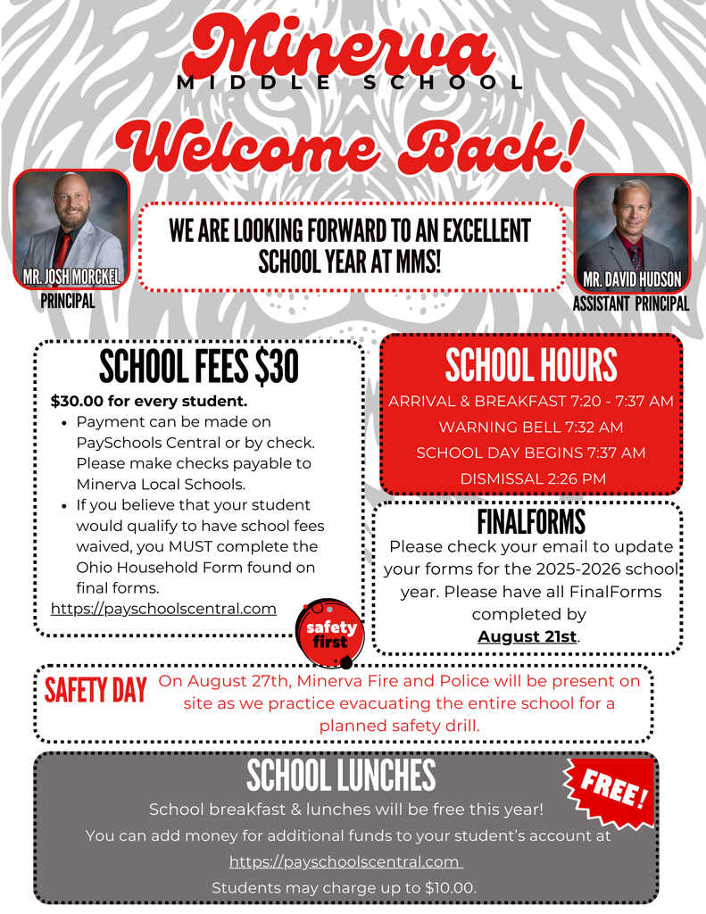 Welcome Back Information Page 1