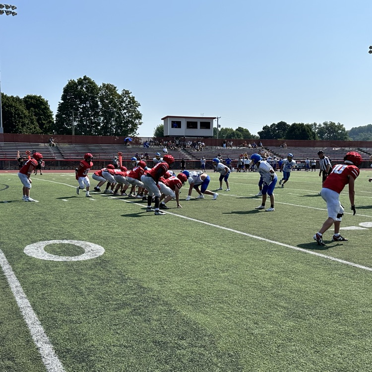 🏈 #MinervaPride was on full display as our Varsity Football team looked strong in today’s final scrimmage! 💪🔥  🚌 Next Friday, hit the road with us to United Local and cheer on Coach Slates and the Minerva Lions as we kick off the season! 🦁