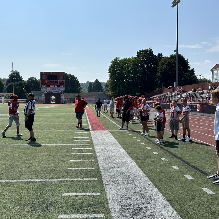 🏈 #MinervaPride was on full display as our Varsity Football team looked strong in today’s final scrimmage! 💪🔥  🚌 Next Friday, hit the road with us to United Local and cheer on Coach Slates and the Minerva Lions as we kick off the season! 🦁