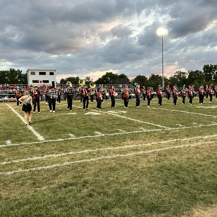 The Pride of Minerva!!! 🦁🎶 What a great halftime show from the Minerva Band tonight! 💛❤️ Way to represent, Lions! #MinervaPride #GoLions