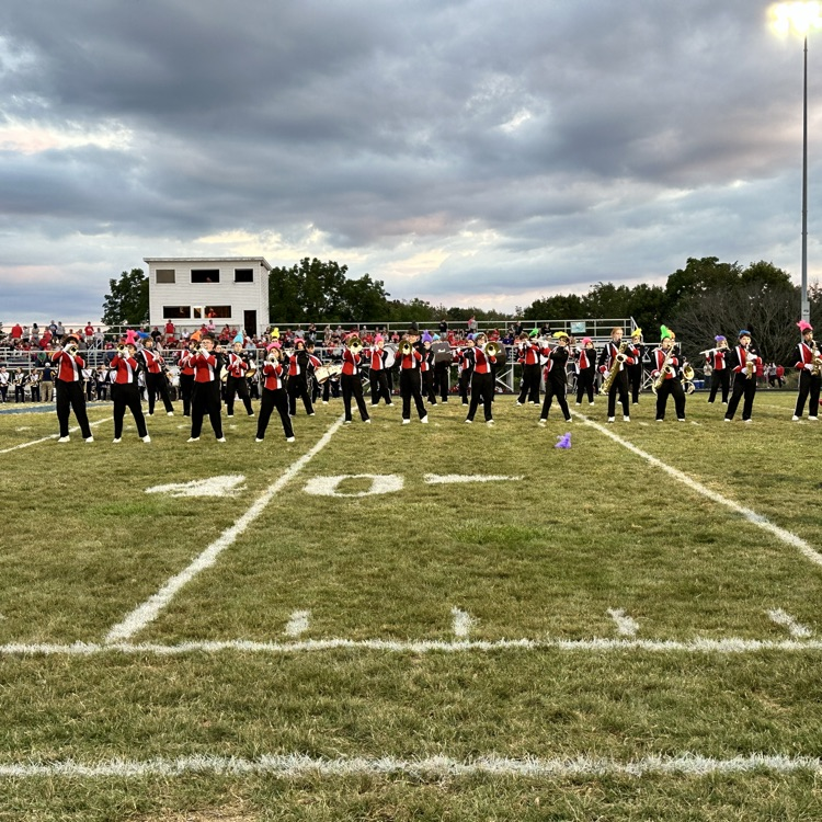 The Pride of Minerva!!! 🦁🎶 What a great halftime show from the Minerva Band tonight! 💛❤️ Way to represent, Lions! #MinervaPride #GoLions
