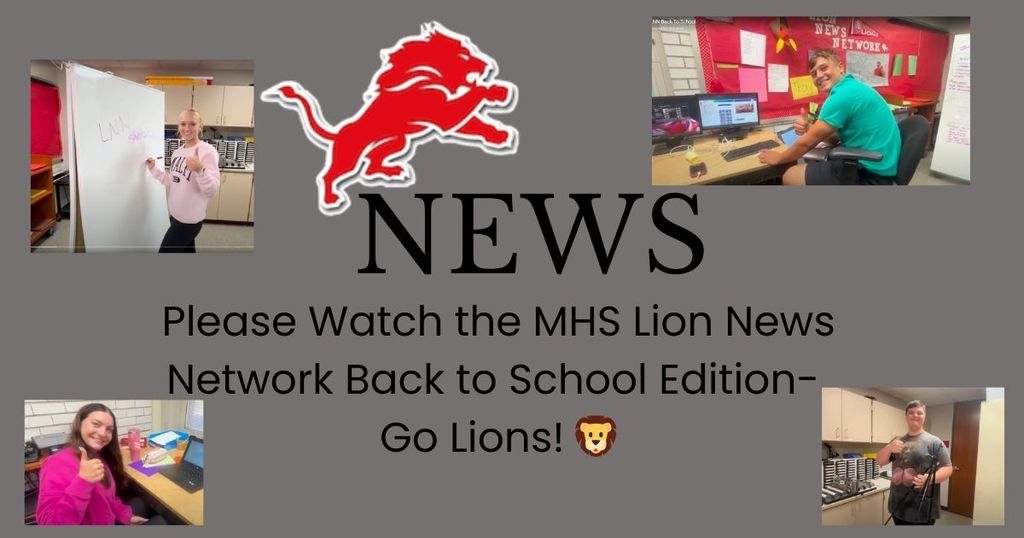 Please Watch the Lion News Network Back to School Edition- Go Lions! 🦁