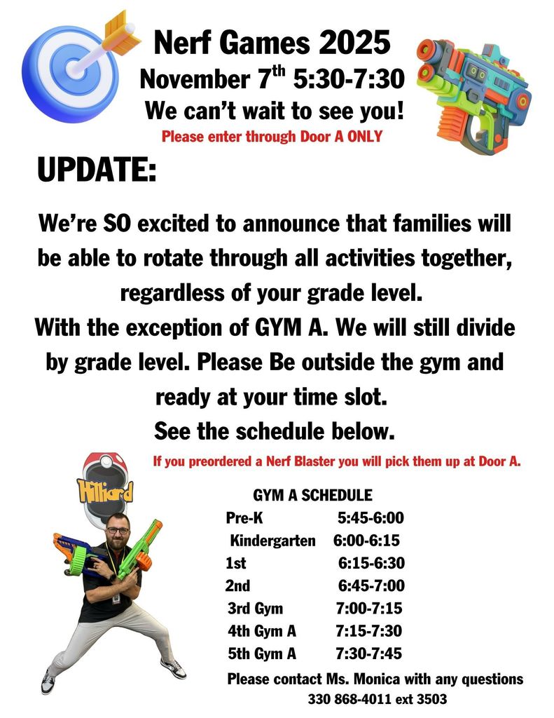 Nerf Games information for this FRIDAY!!