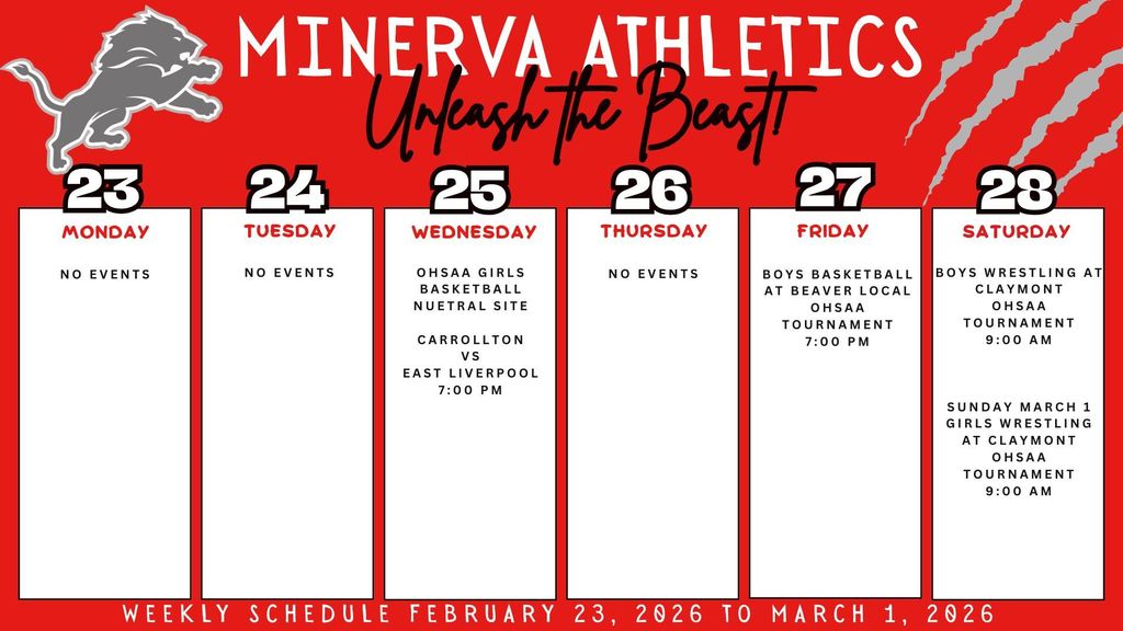 Athletic Events 2-23-26 to 3-1-26