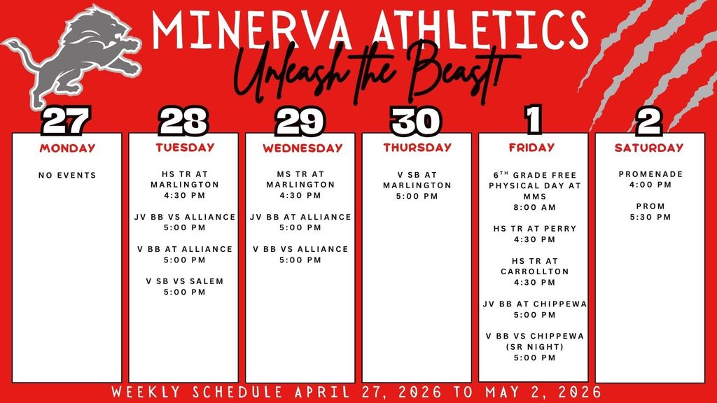 Athletic Events 4-27-26 to 5-2-26