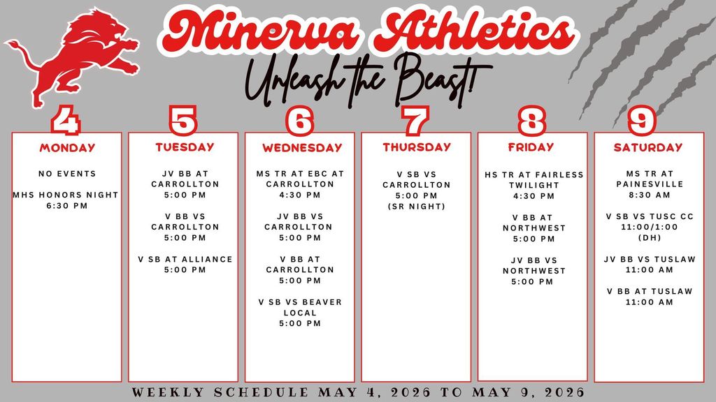 Athletic Events 5-4-26 to 5-9-26