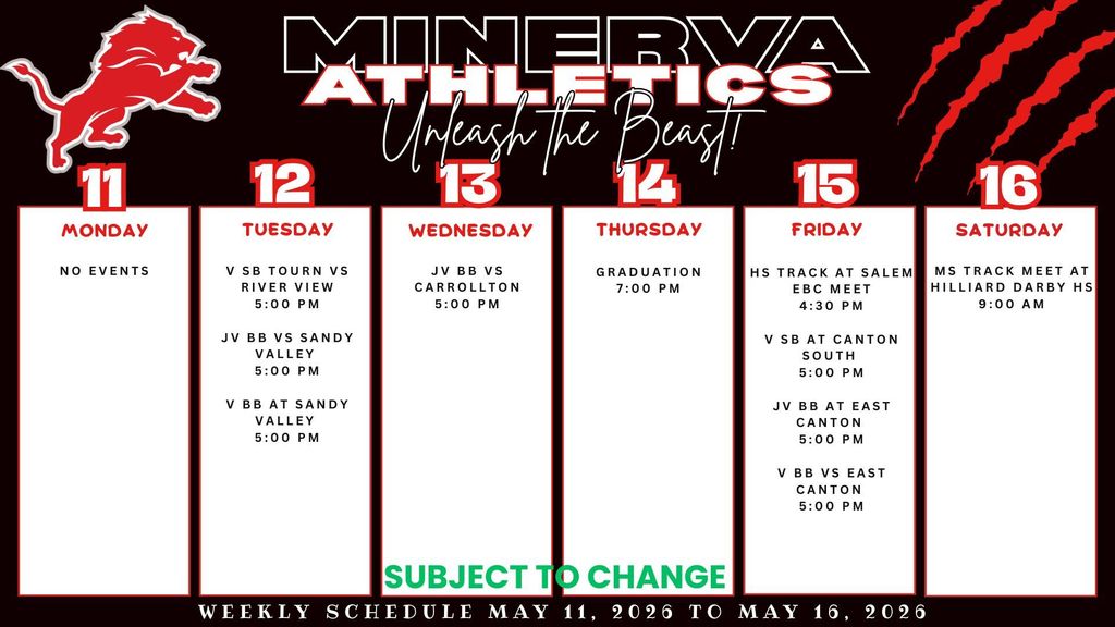Athletic Events 5-11-26 to 5-16-26