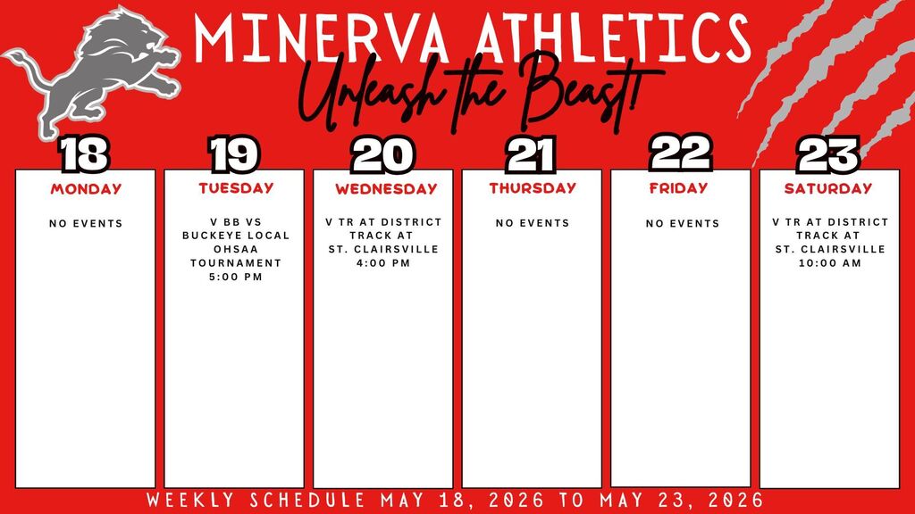 Athletic Events 5/18/26 to 5/23/26
