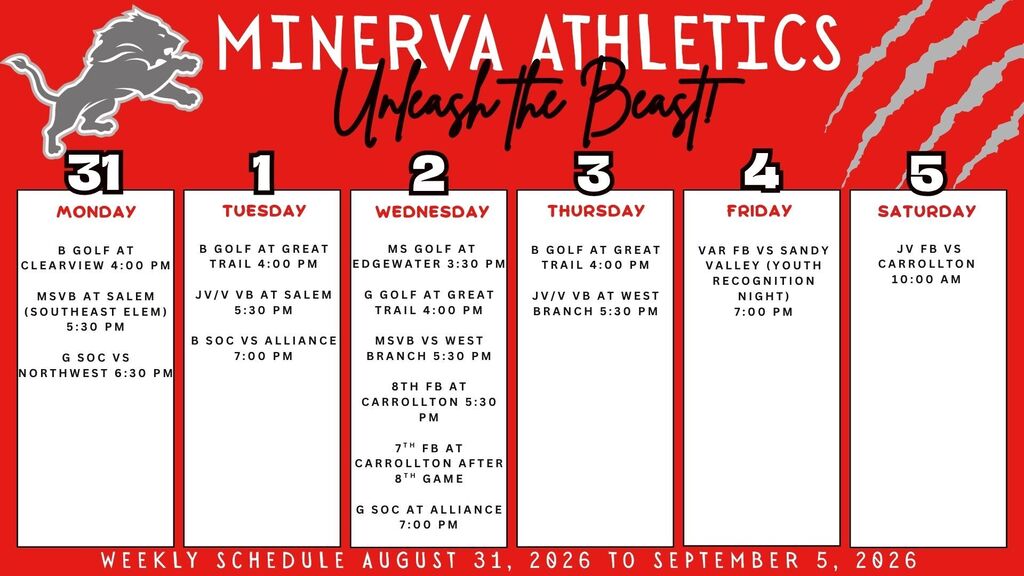 Athletic Events 8-31-26 to 9-5-26