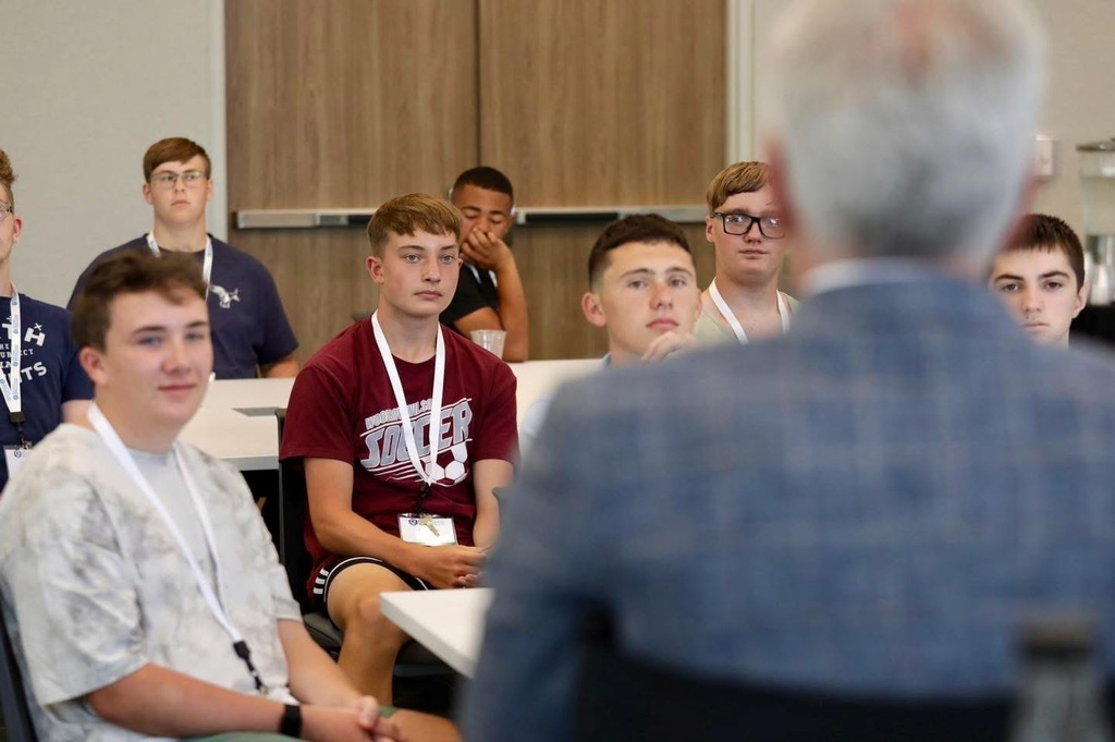 A series of photos showing Mingo Central student Blake Smith participating in the West Virginia Governor's School of Entrepreneurship. The images feature Blake collaborating with students from across the state, participating in leadership and innovation activities, attending presentations and workshops, and representing Mingo Central during the statewide summer program focused on entrepreneurship and problem-solving.