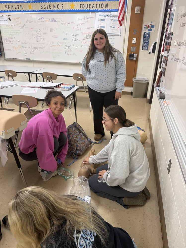 health occ students doing CPR 