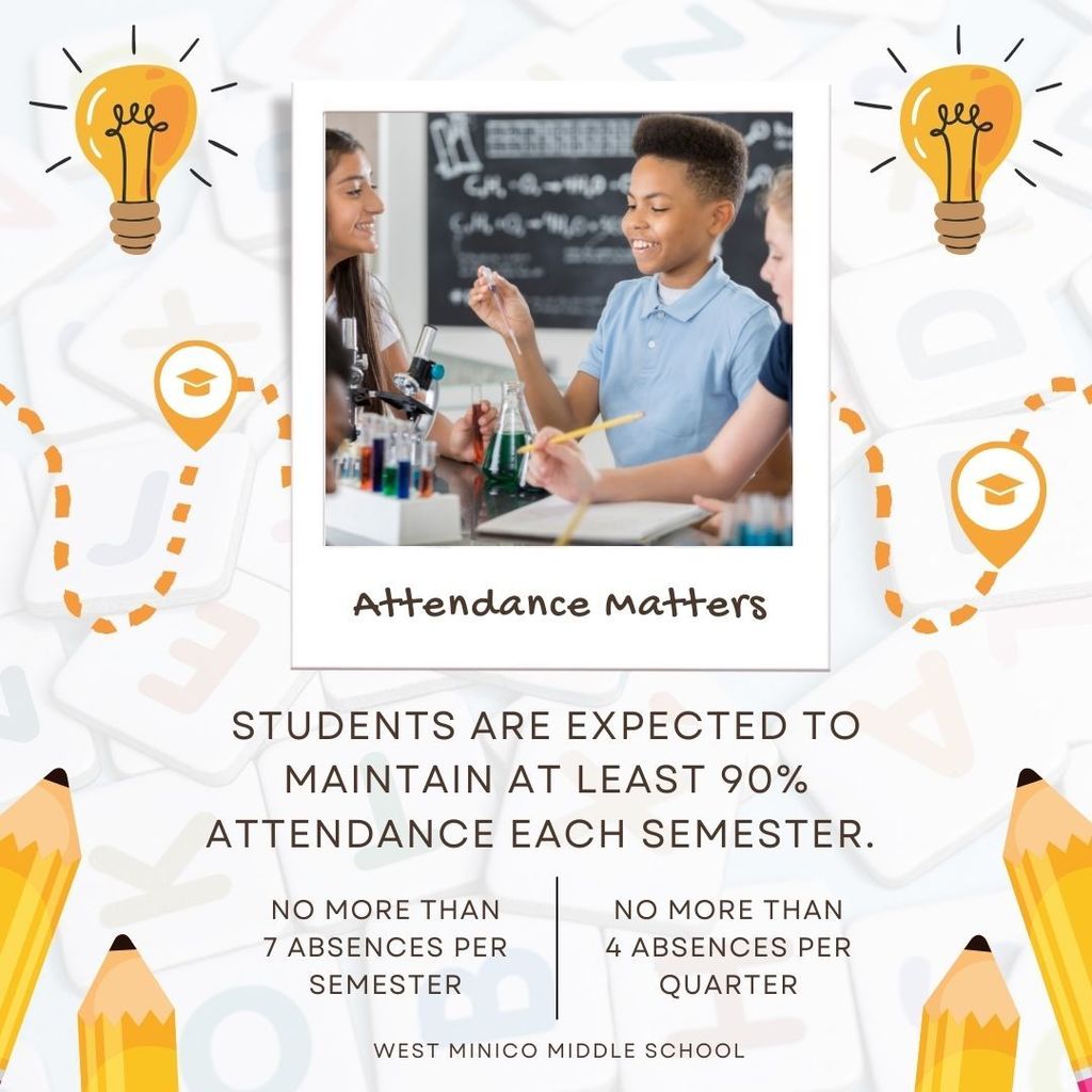 Maintain 90% attendance each semester
