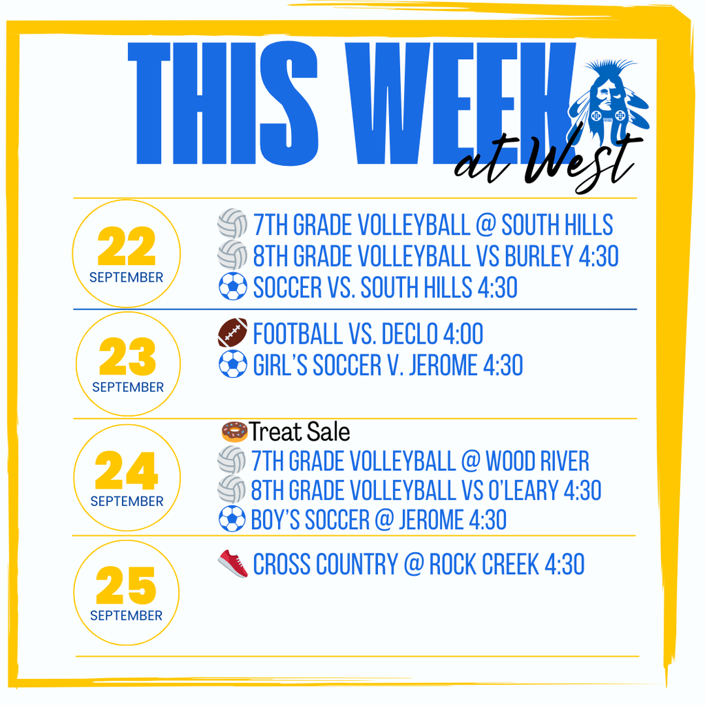 This week at West September 22-25