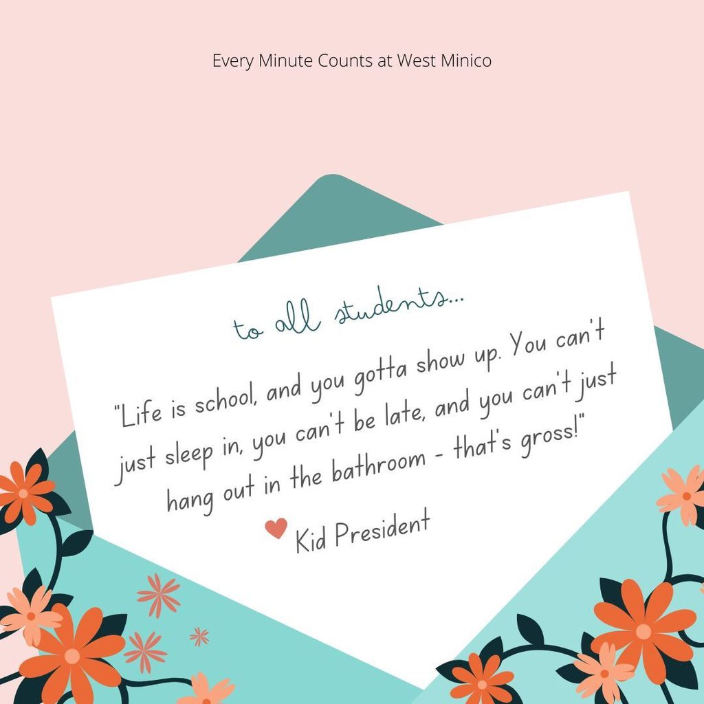 Poster celebrating student effort and daily attendance.