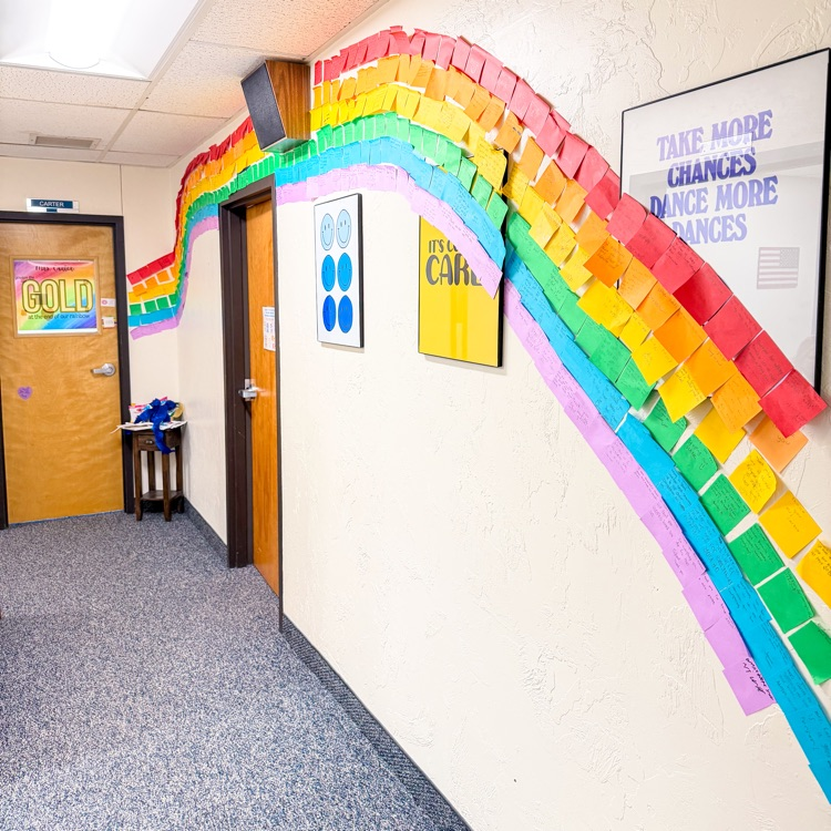 rainbow of sticky notes