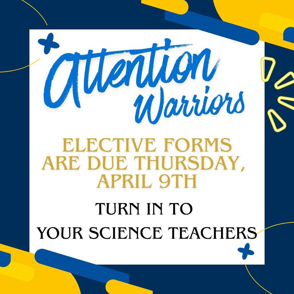 Elective Form Reminder Due date