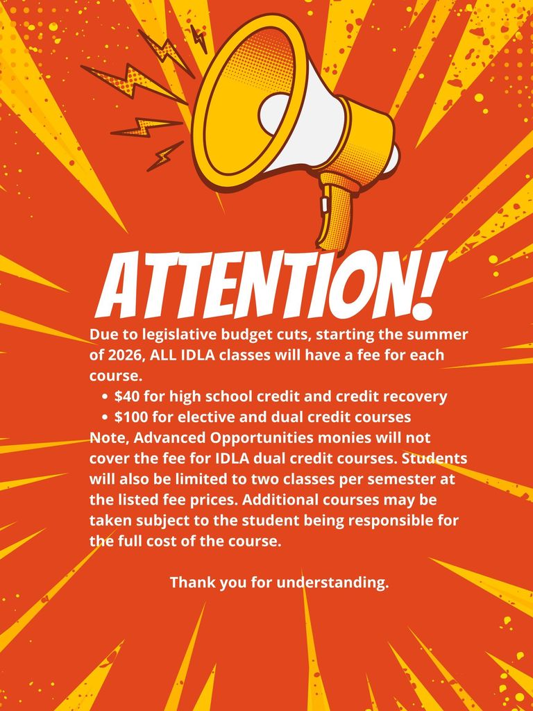 Attention: Update on IDLA classes 