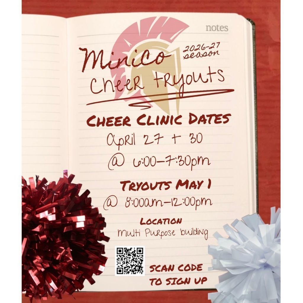 April 27 and 20 Cheer Clinic and Tryouts May 1