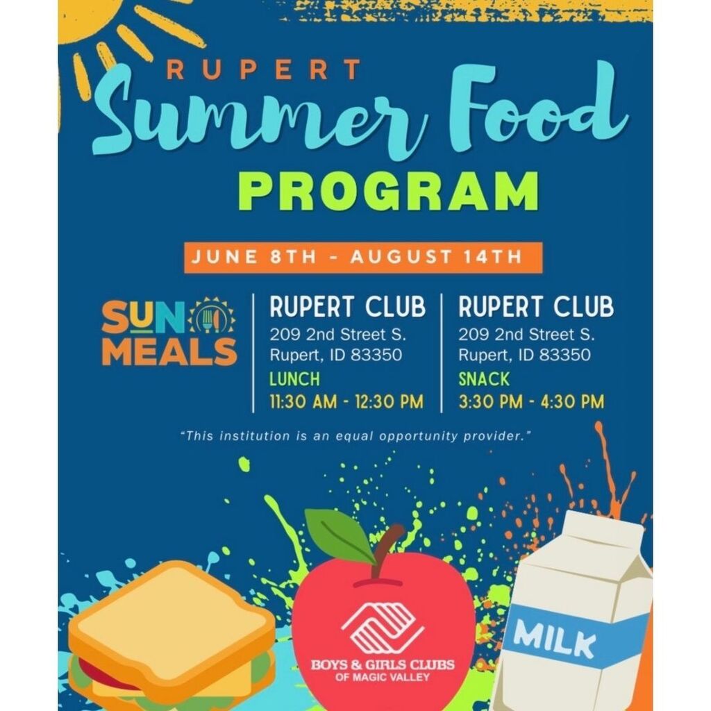 Free Lunch Summer program with Boys and Girls Club Rupert