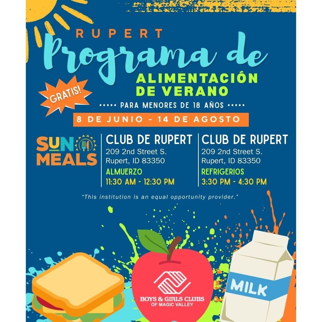 Free Lunch Summer program with Boys and Girls Club Rupert