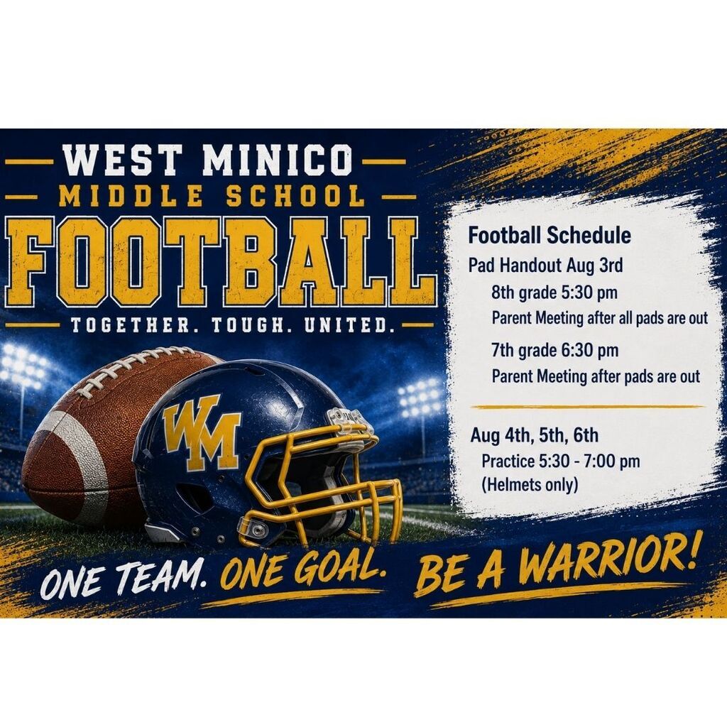 Image provides information about West Minico Football Schedule.
