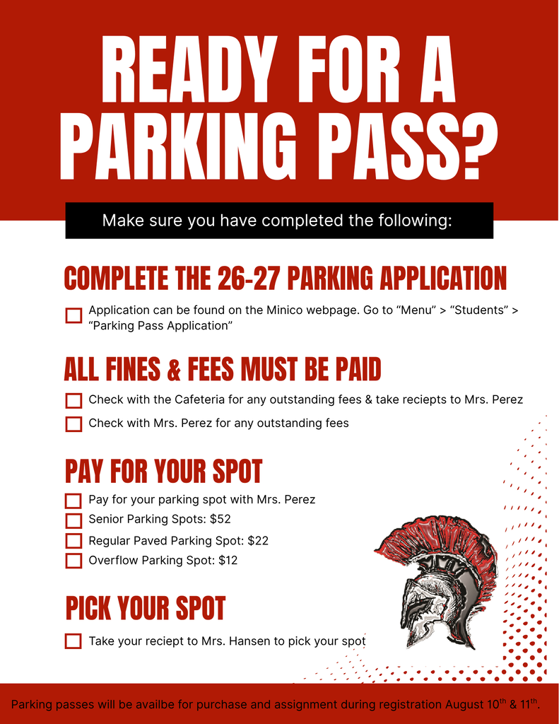 Parking Pass updates for the 26-27th school year. 