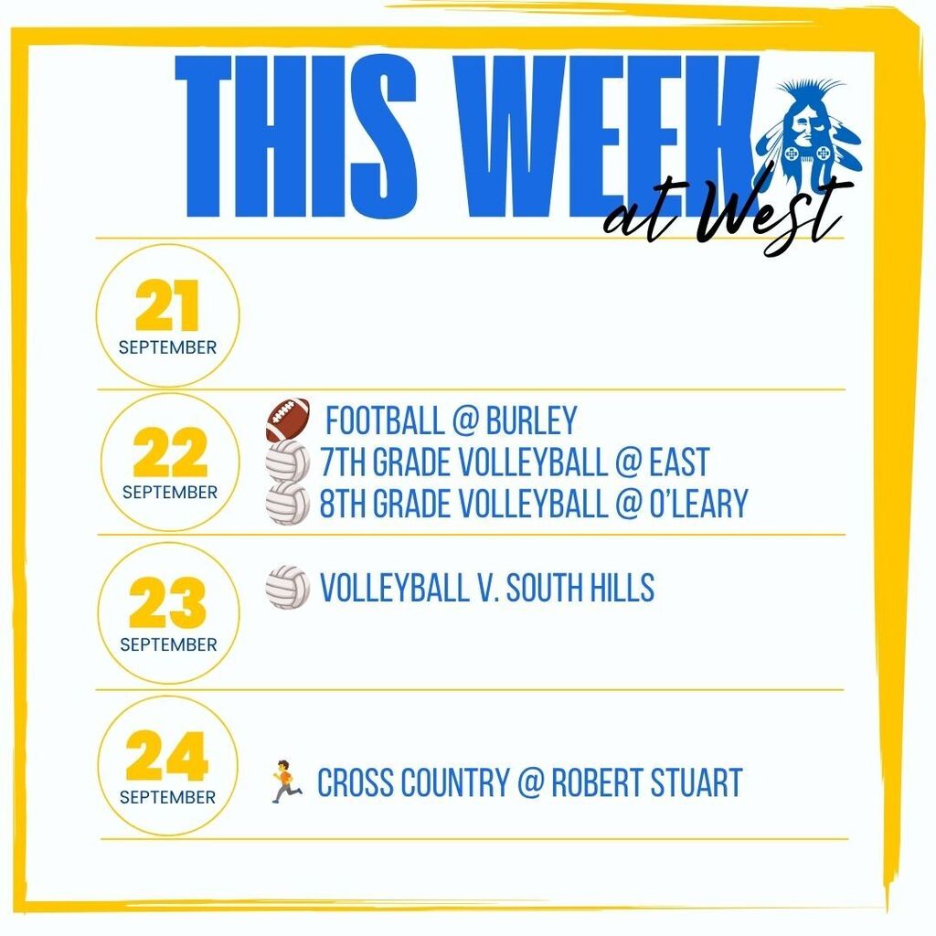 Athletics at West Minico this week 9/21 - 9/24